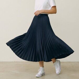 MNG Mango Micropleat Maxi Skirt in Black Size Medium